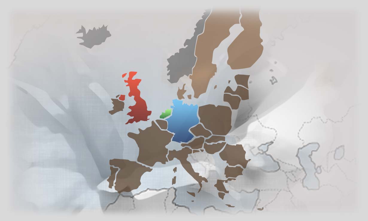 Map of Europe, highlighting the members of the European Union and their share of imported Kenyan flowers